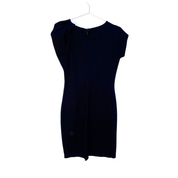 NWT Armani Collezioni Black One Puff Shoulder Black Below Knee Dress Retail $895 - Picture 9 of 11